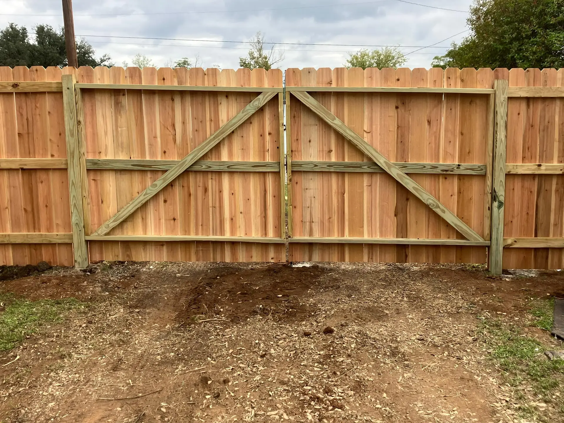 Wooden gate installation by VP Welding in Burnet TX